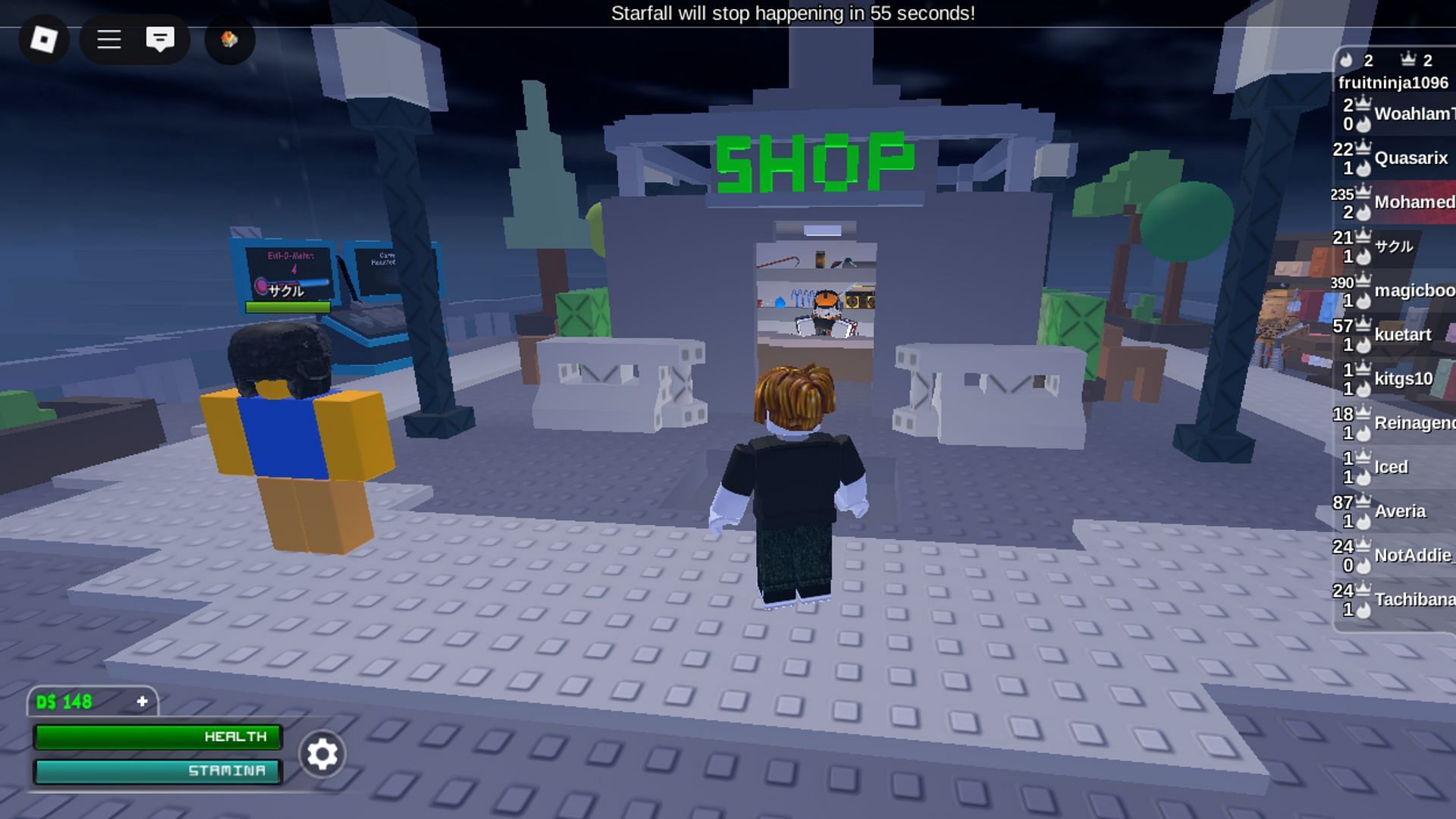 Purchase items from the shop (Image via Roblox)